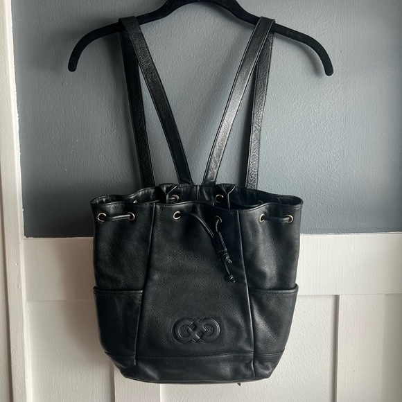 Cole Haan Black Cinch Backpack - Picture 2 of 7